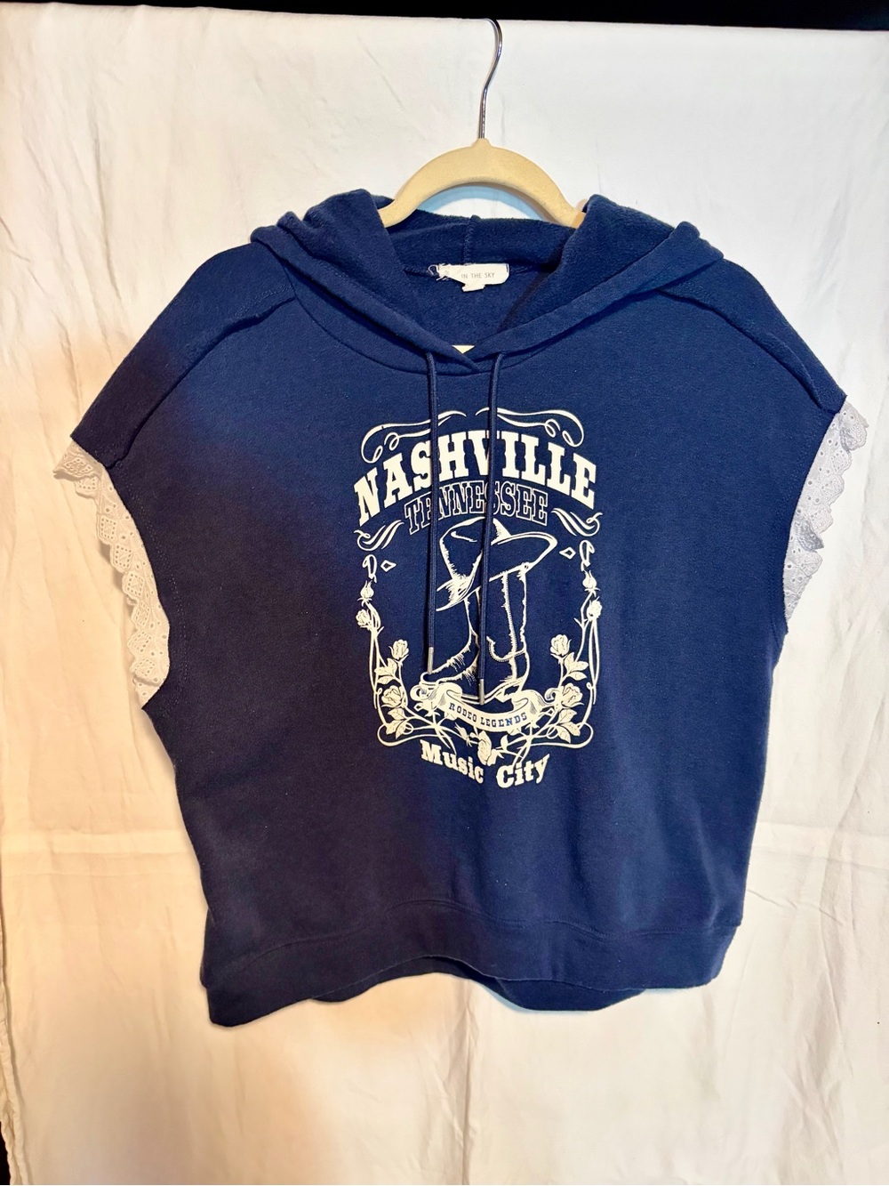 Nashville Music City Navy Hooded Tee